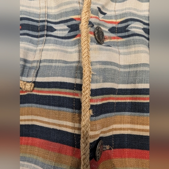 Jones New York vintage Linen Striped Aztec Vest Women's Size Medium - Picture 15 of 15
